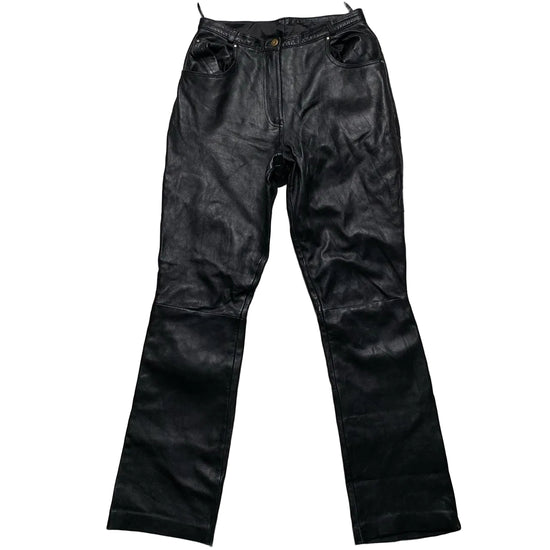 Leathermaster Womens Leather Black Trousers (12)