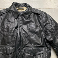 Avirex Type A-2 USA Black Leather Bomber Jacket