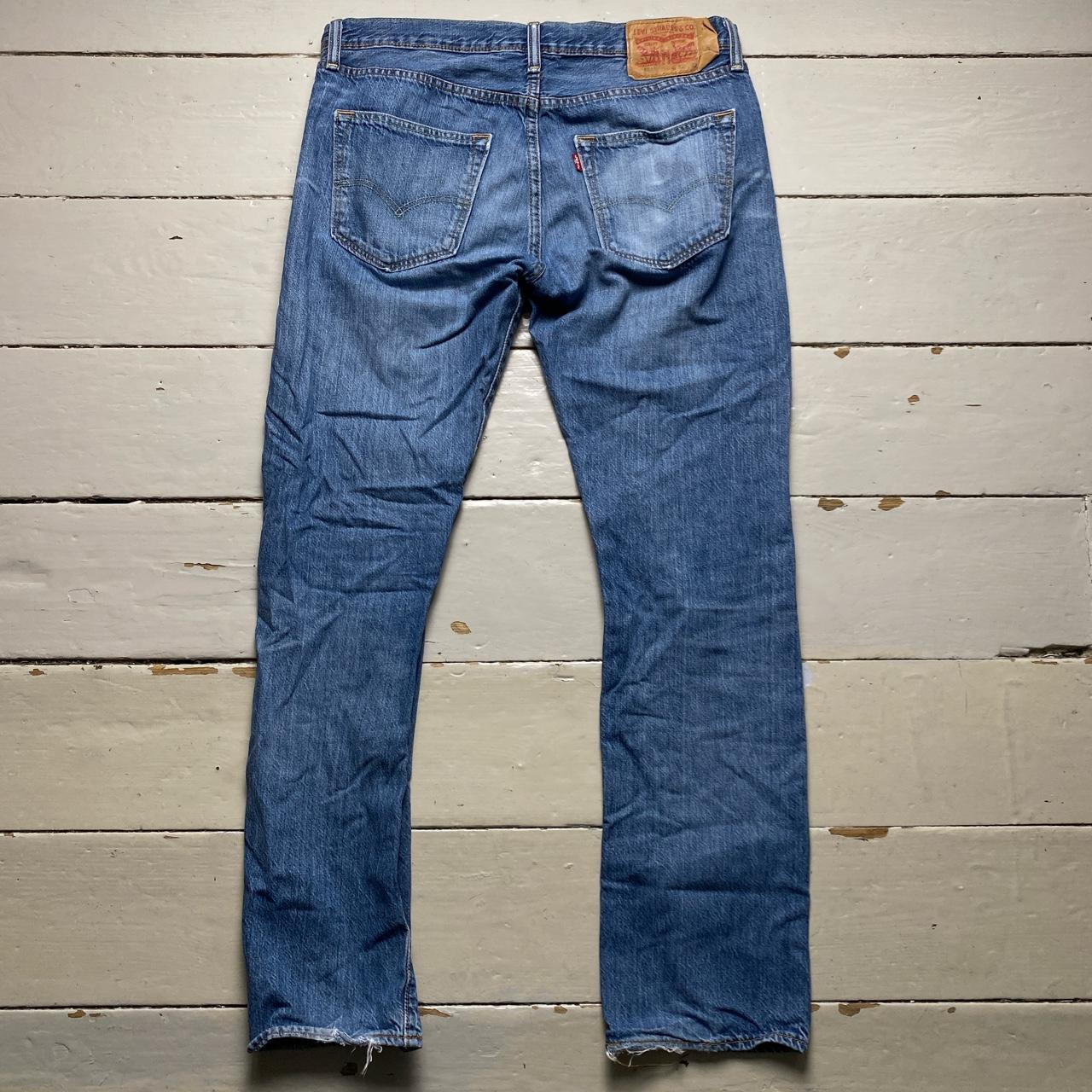 Levis 501 Light Blue Distressed Jeans