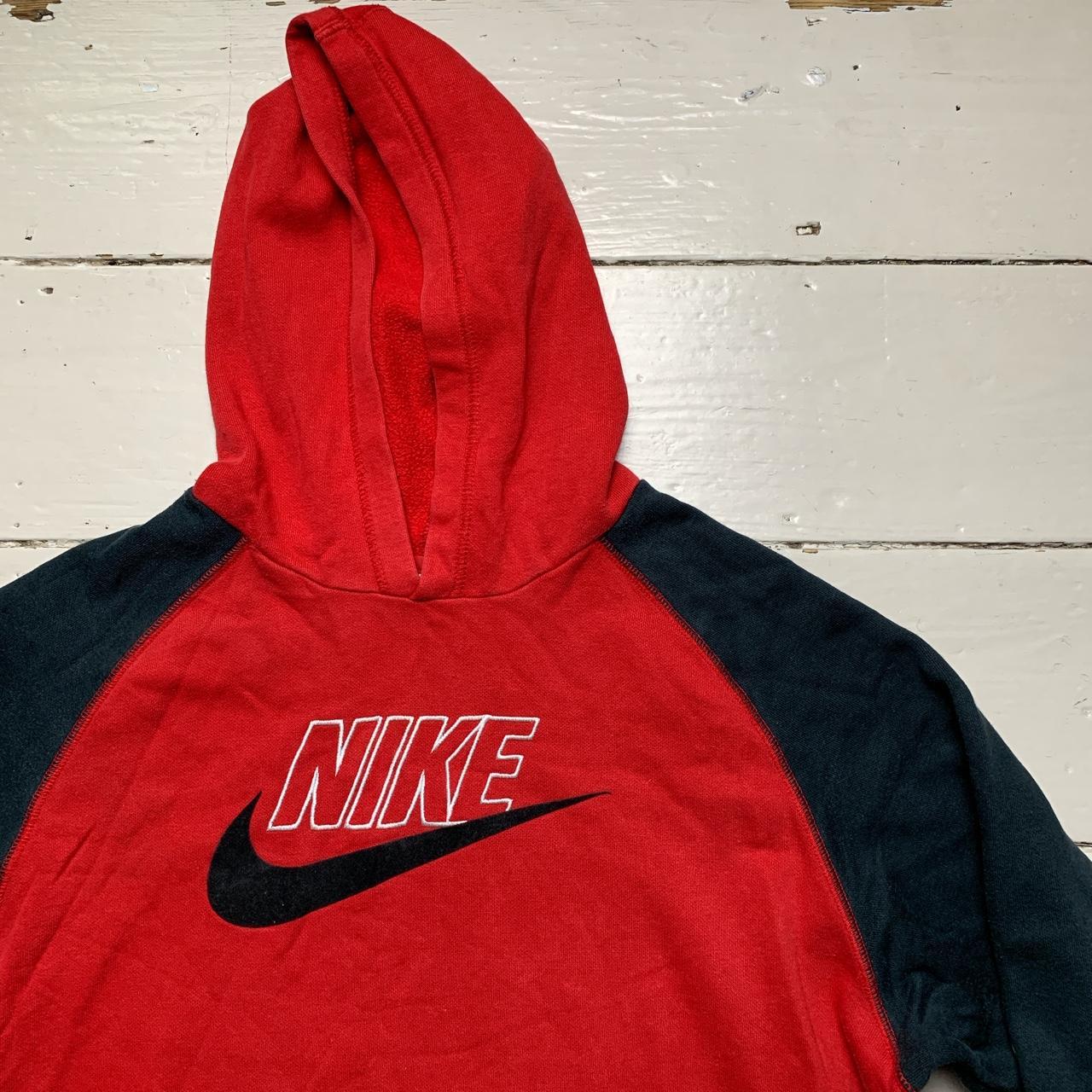 Nike Vintage Y2K Big Swoosh Red White and Black Hoodie