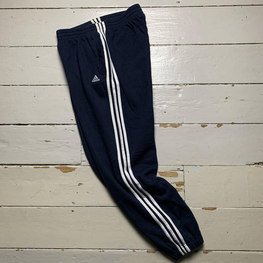 Adidas Essentials Navy and White Stripes Cotton Joggers