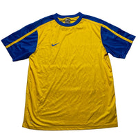 Nike Yellow and Blue Dri Fit Football Jersey T Shirt (XL)