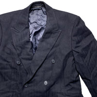 Huntsman & Sons of Saville Row Long Double Breasted Duffle Trench Coat Navy (XL)