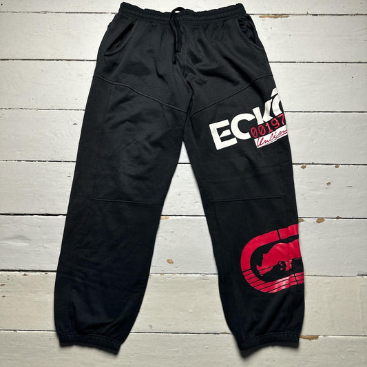 Ecko UnLTD Black White and Red Joggers