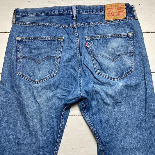 Levis 501 Light Blue Distressed Vintage Jeans