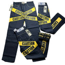 Dirty Money Vintage Caution Print Jeans (30W,38W,40W)