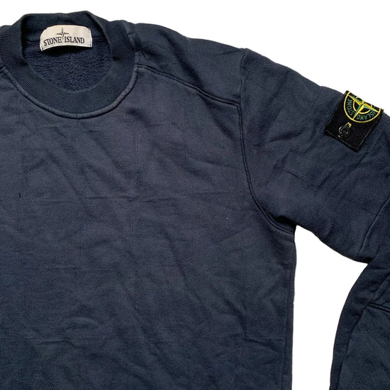 Stone Island Navy Crewneck Square Outline Repeat Jumper