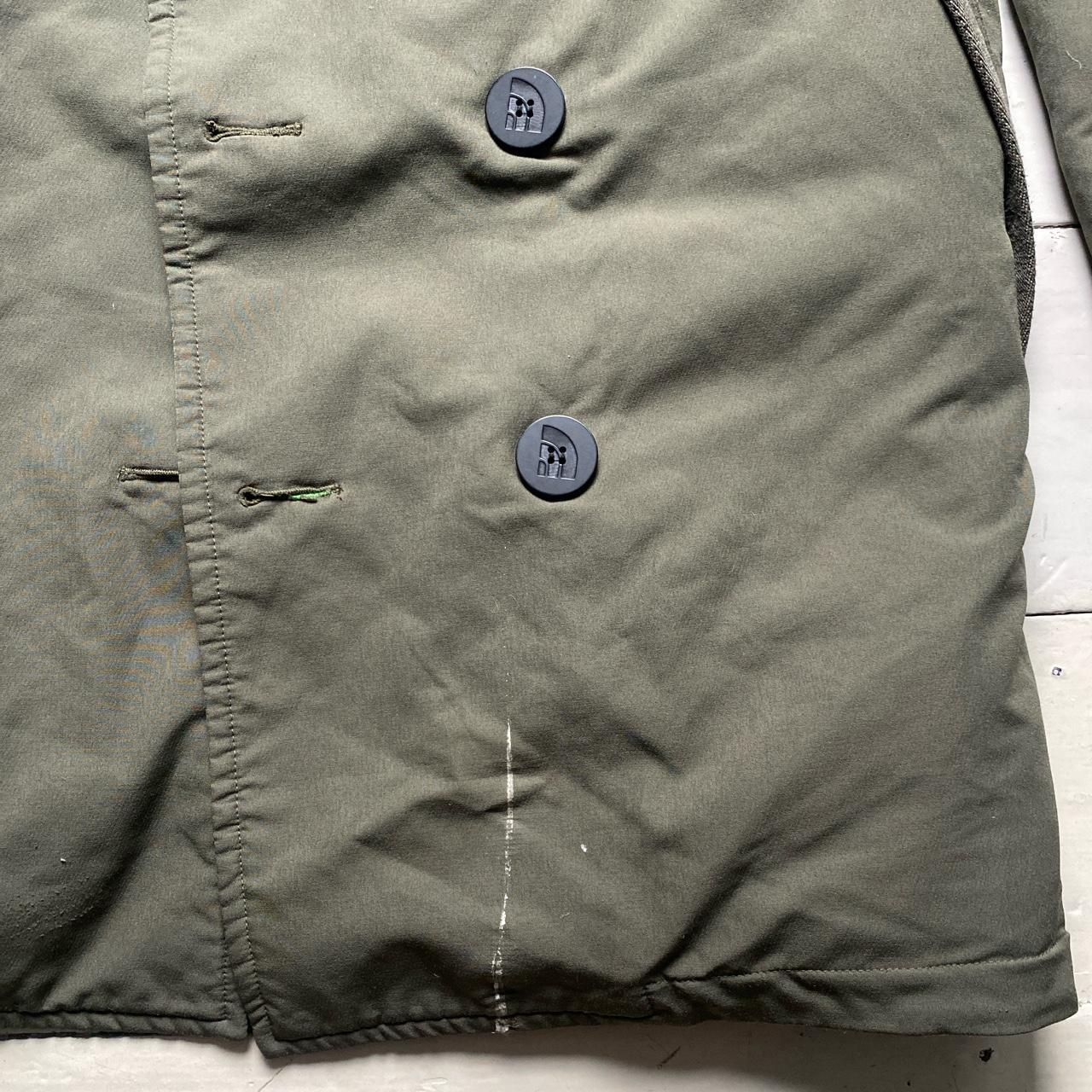 The North Face Windwall Khaki Green Camo Puffer Trench Coat