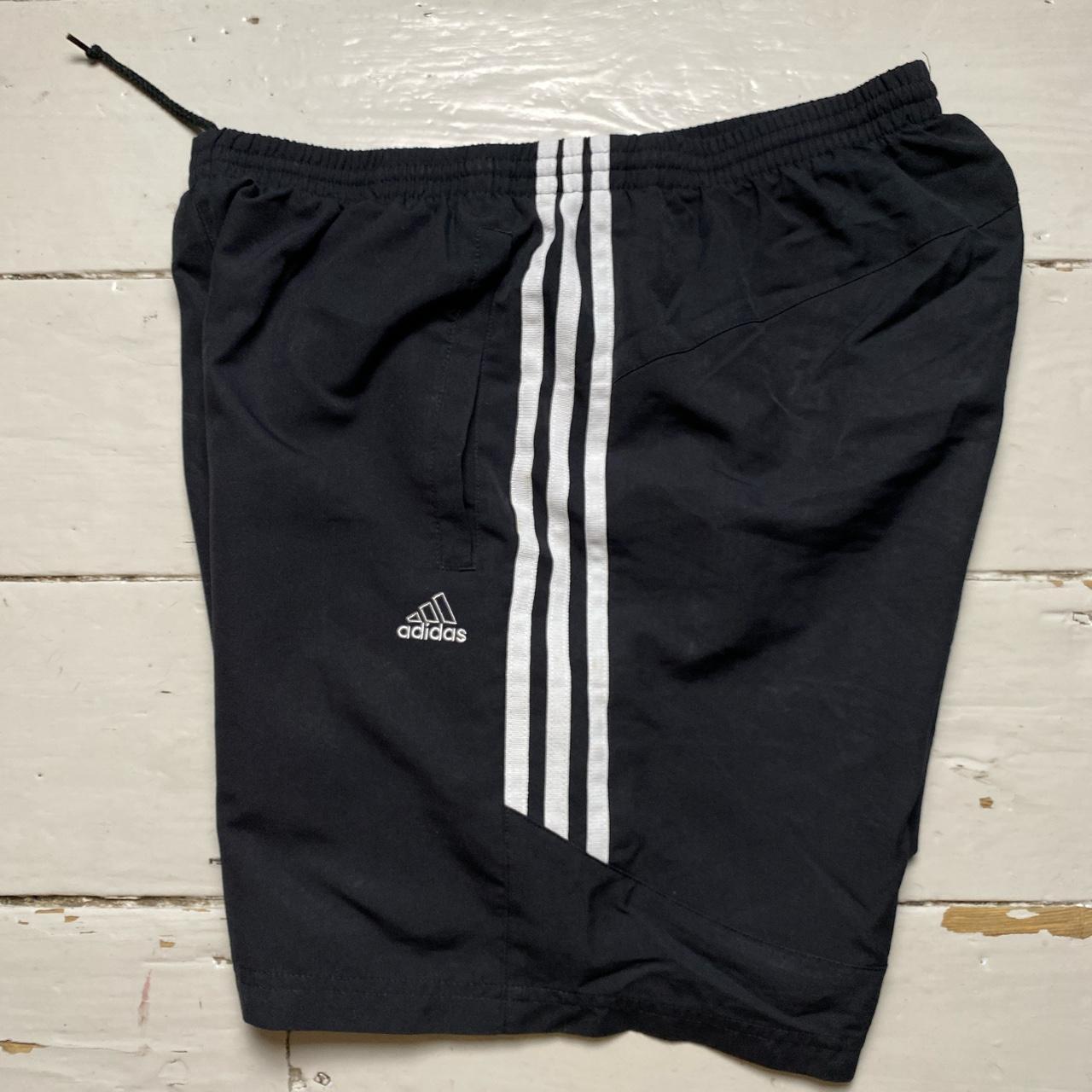 Adidas Black and White Baggy Shell Track Pant Shorts