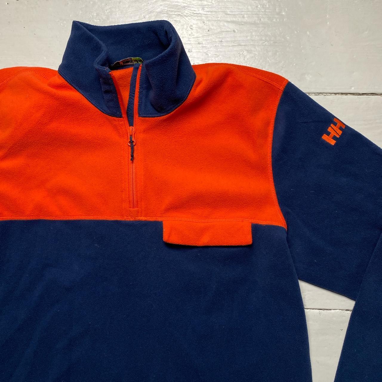 Helly Hansen Navy and Orange Polartec Fleece Quarter Zip Jumper