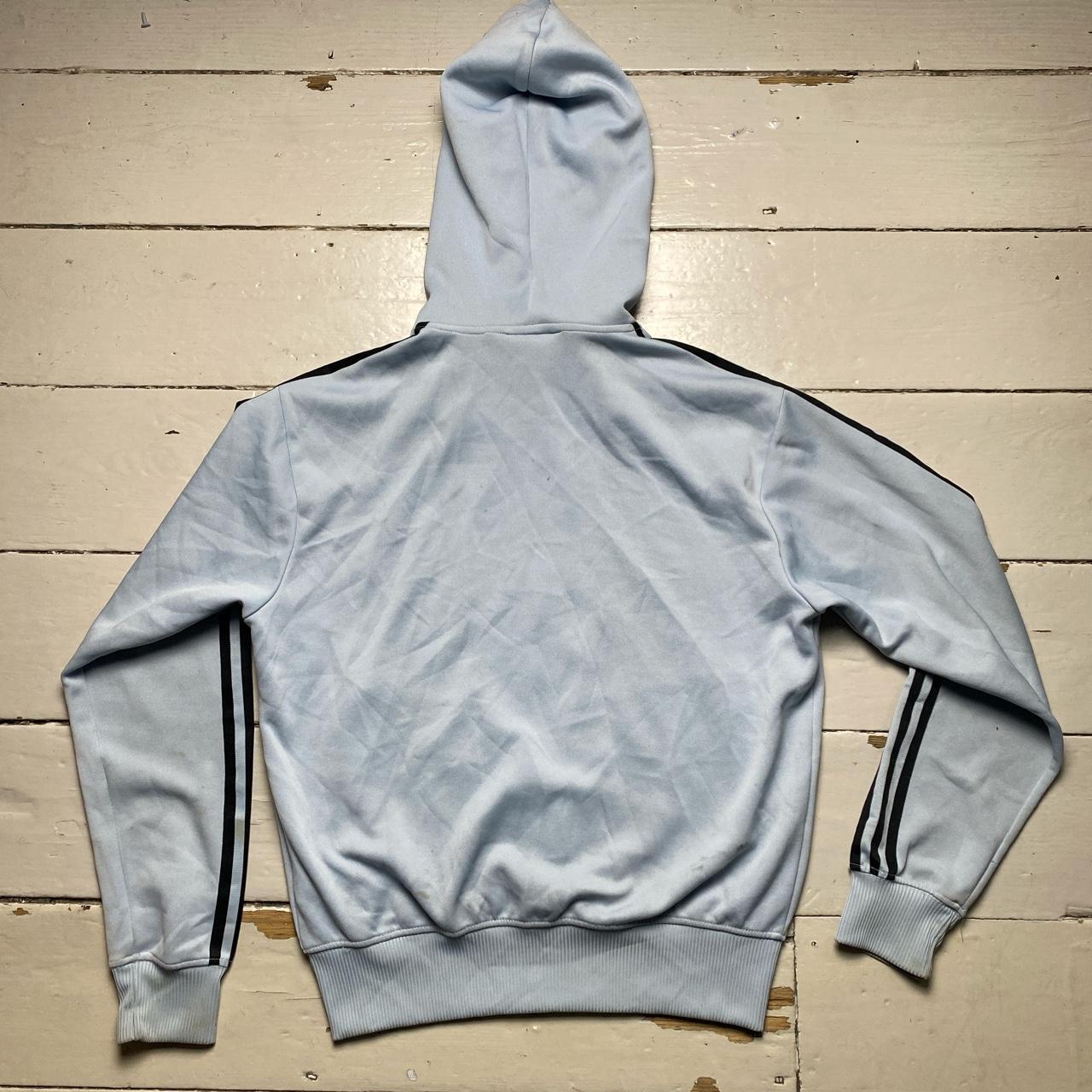 Adidas Originals Baby Blue and Navy 3 Stripe Hoodie