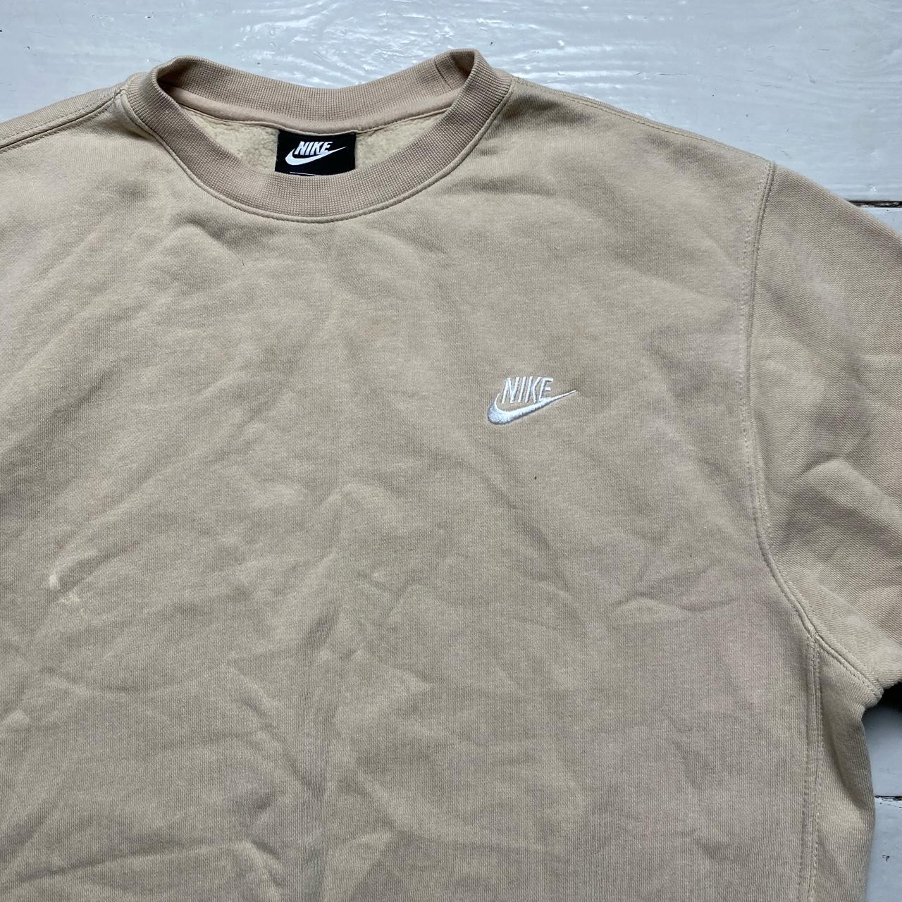 Nike Cream and White Swoosh Jumper
