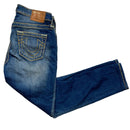 True Religion Halle Womens Blue and Big Yellow Stitch Jeans (27W)
