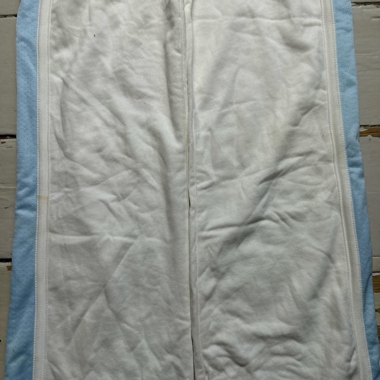 Nike Vintage White and Baby Blue Y2K Tracksuit Bottoms