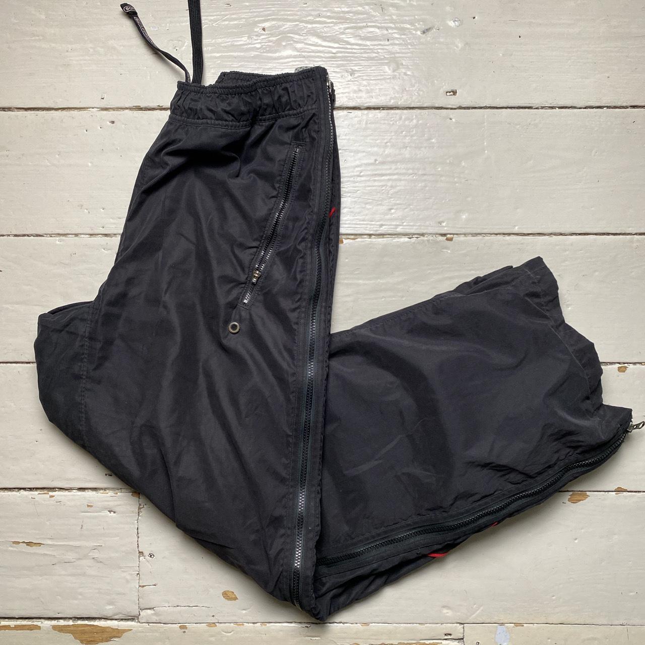 Nike Swoosh Dri Fit Vintage Baggy Battlegrounds Basketball Shell Trackpant Bottoms Black White and R