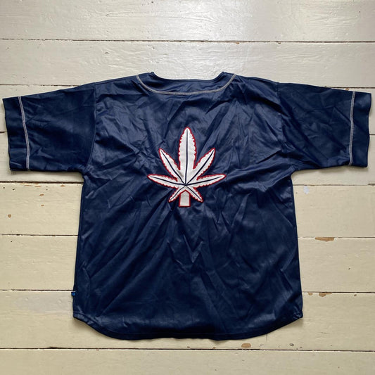 Raw Blue Marijuana Weed Vintage Satin Baseball Jersey Shirt