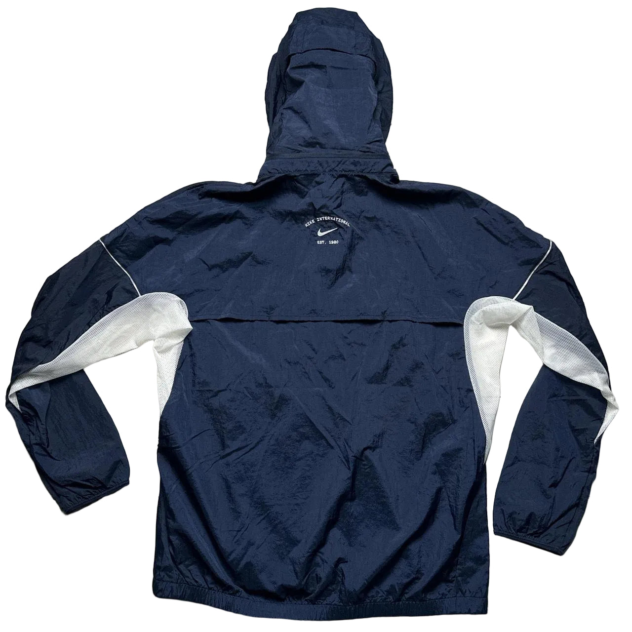Nike Vintage Windrunner Windbreaker Lightweight Shell Jacket Navy and White (L)