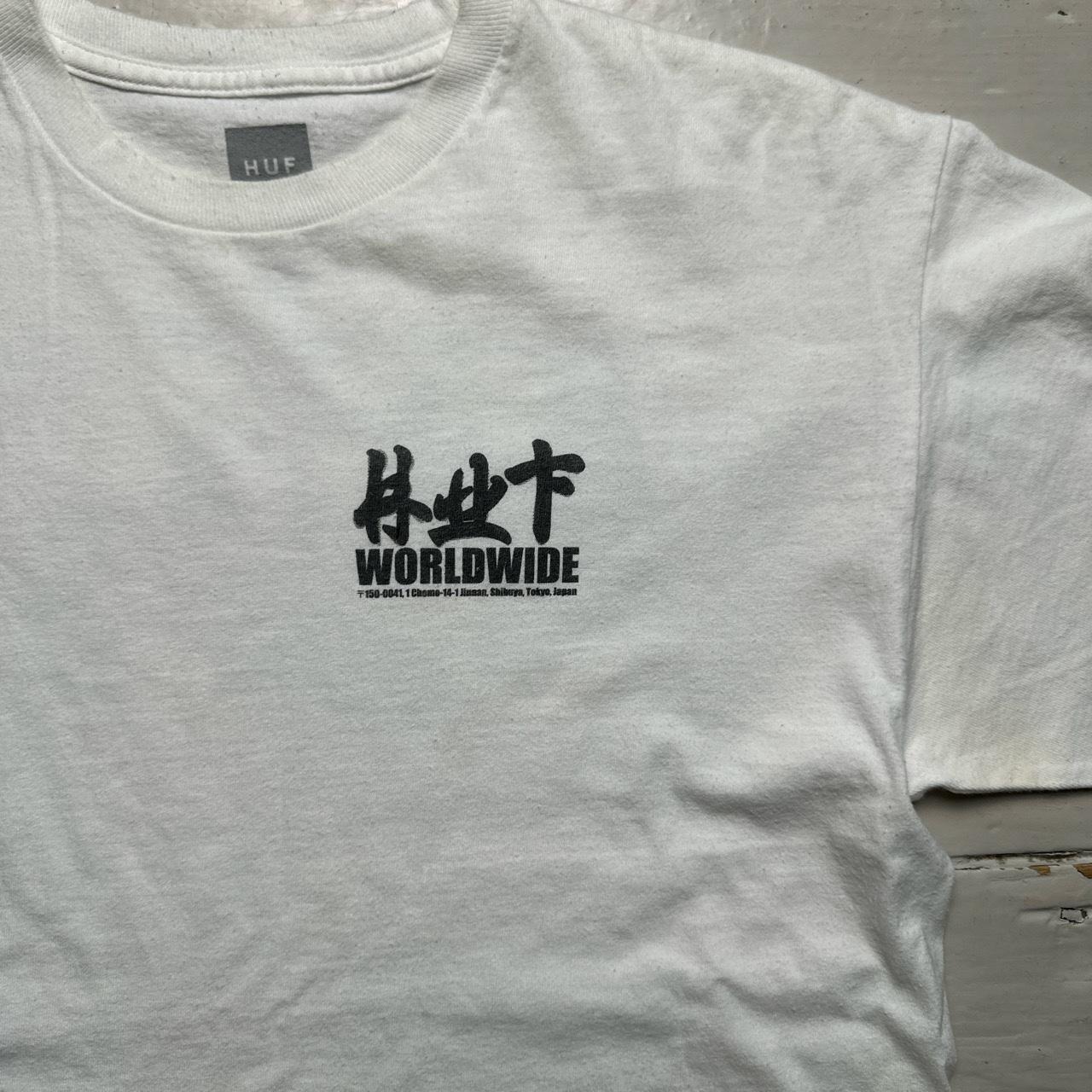 HUF Japanese Print White and Black T Shirt