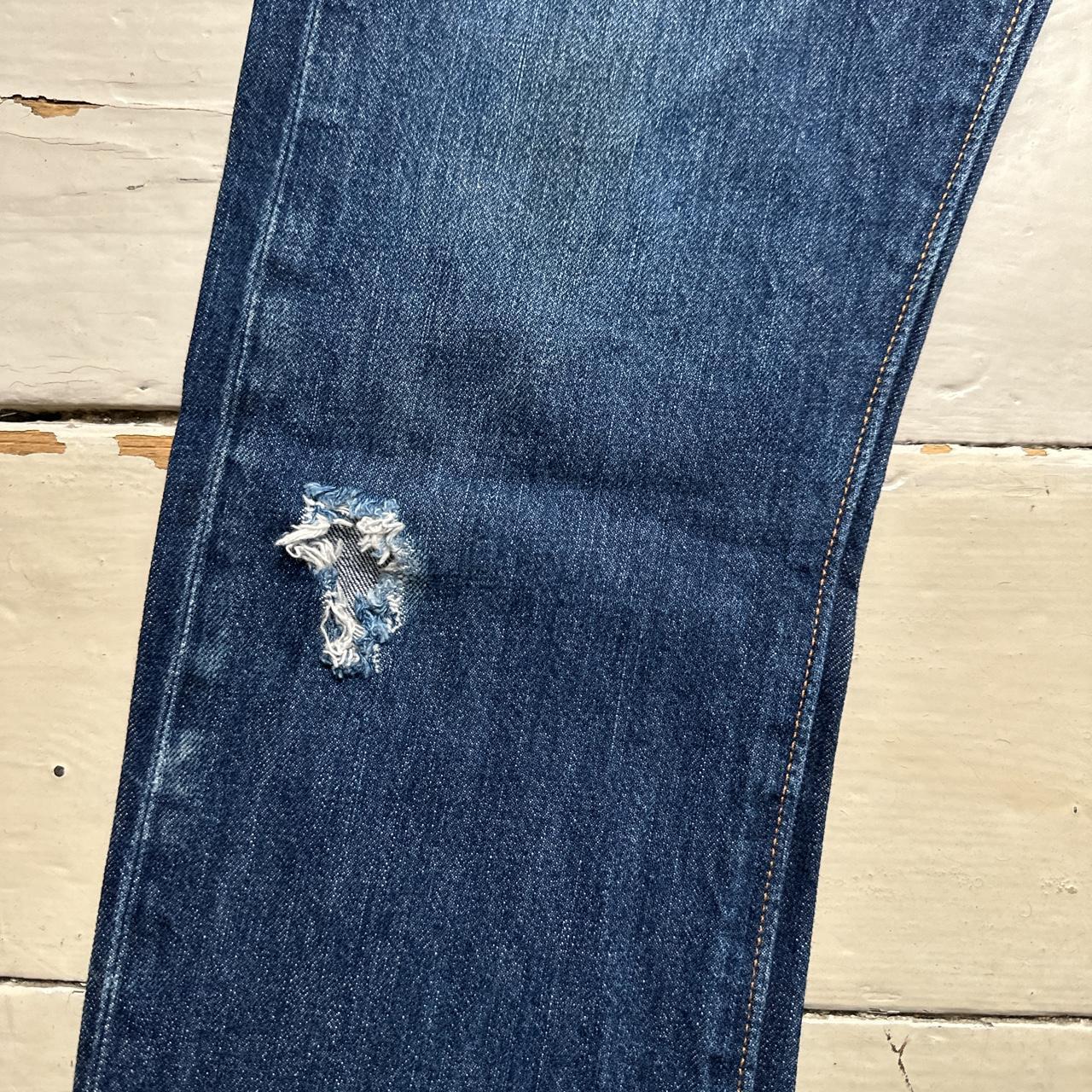 Levis 501 Navy Distressed Jeans