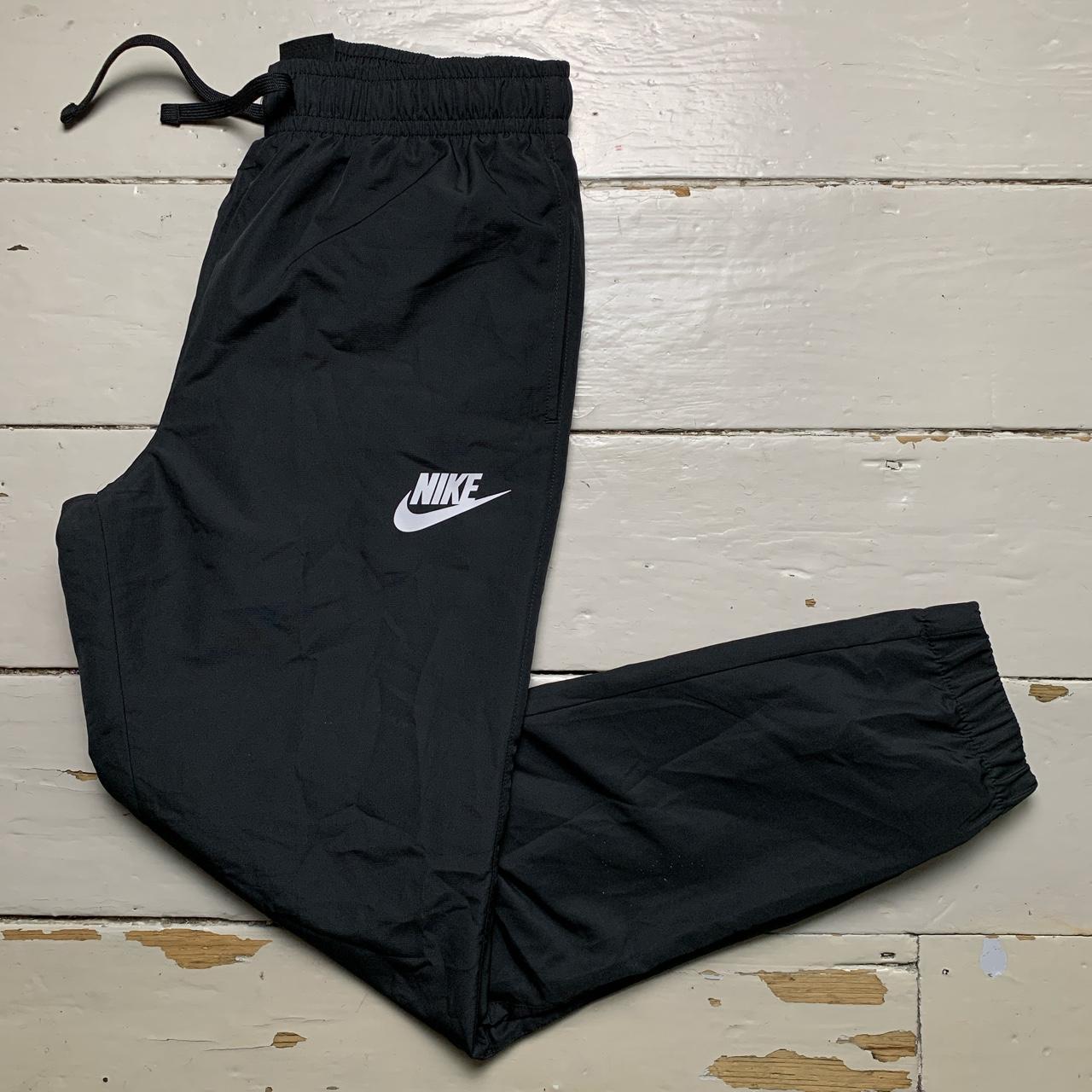 Nike Black and White Shell Track Pant Bottoms