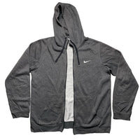 Nike Grey and White Swoosh Hoodie (M)