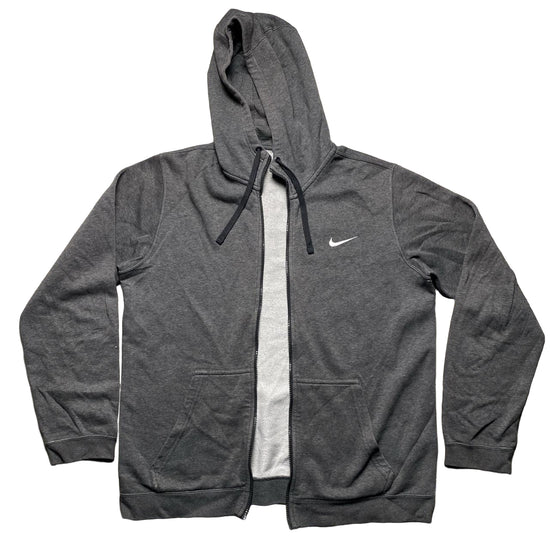 Nike Grey and White Swoosh Hoodie (M)