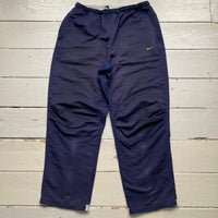 Nike Vintage Baggy Navy and Green Shell Track Pant Bottoms