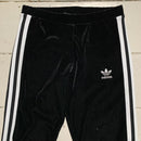 Adidas Velour Black and White Leggings Bottoms