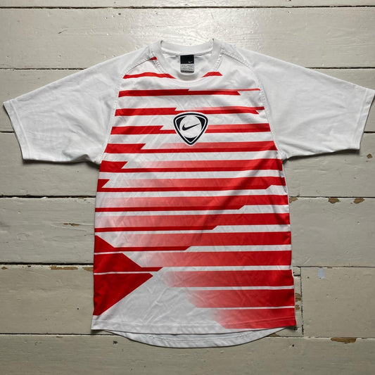 Nike Football Vintage Red and White T Shirt