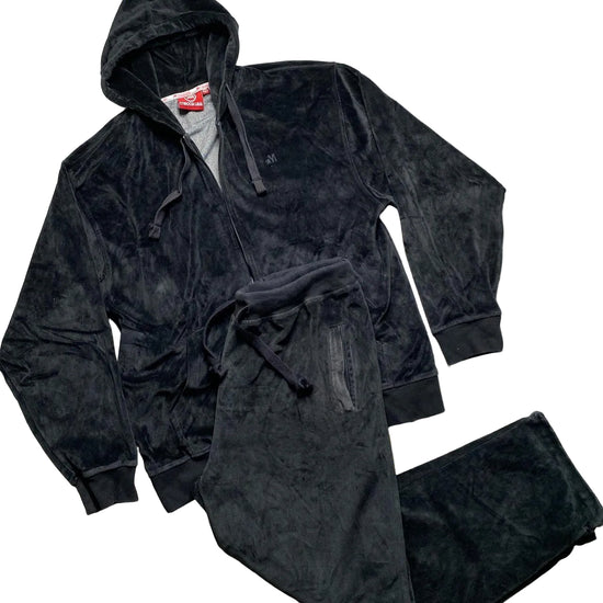 Mecca USA Vintage 90’s Velour Black Full Tracksuit (2XL)