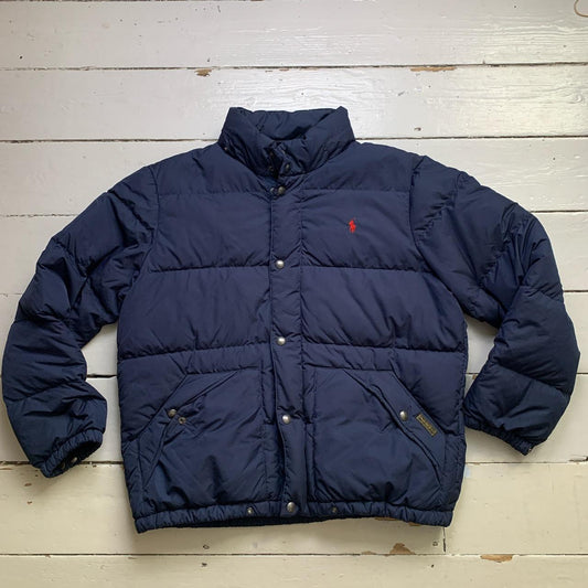 Polo Ralph Lauren Navy and Red Pony Puffer Coat