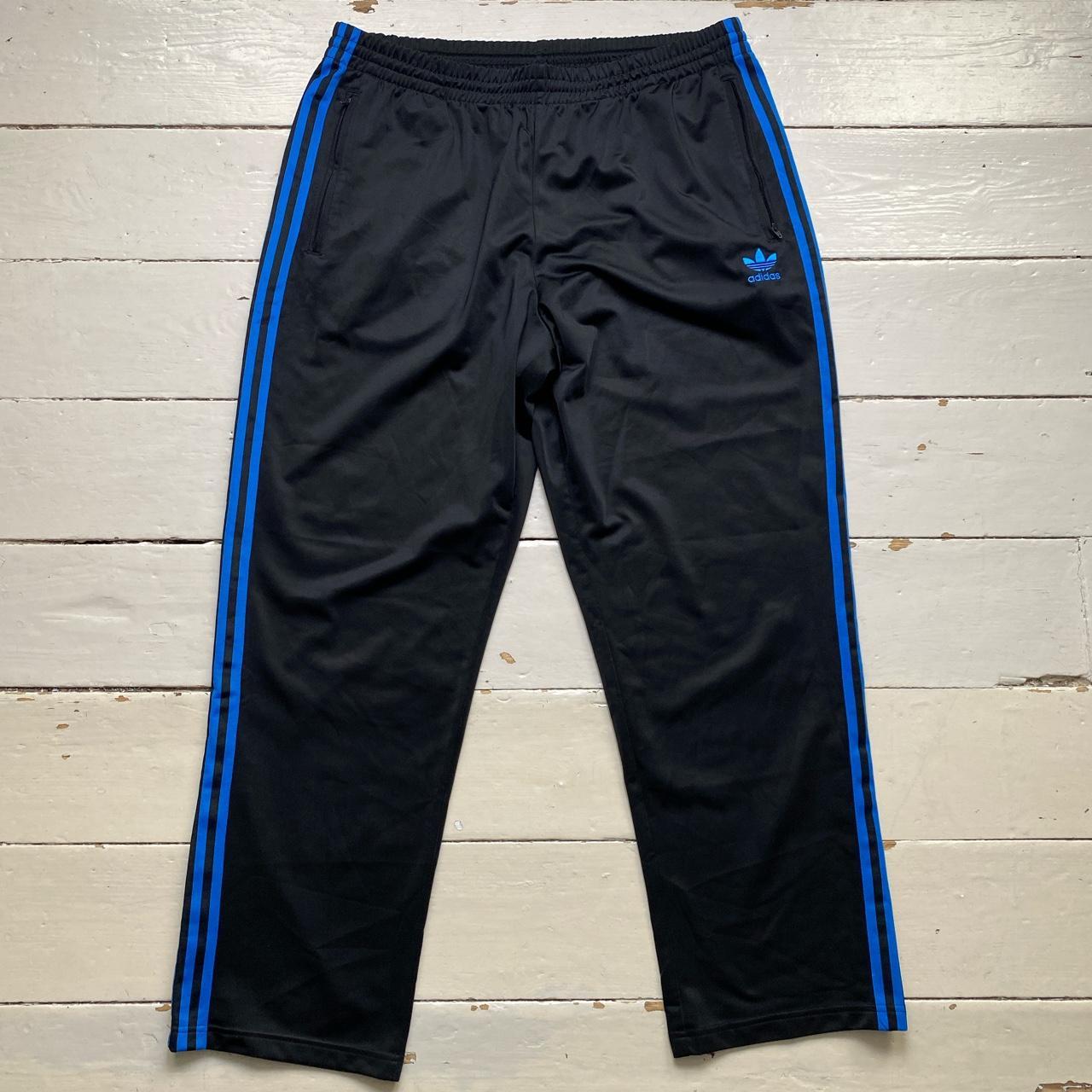 Adidas Baggy Black and Blue Track Bottoms