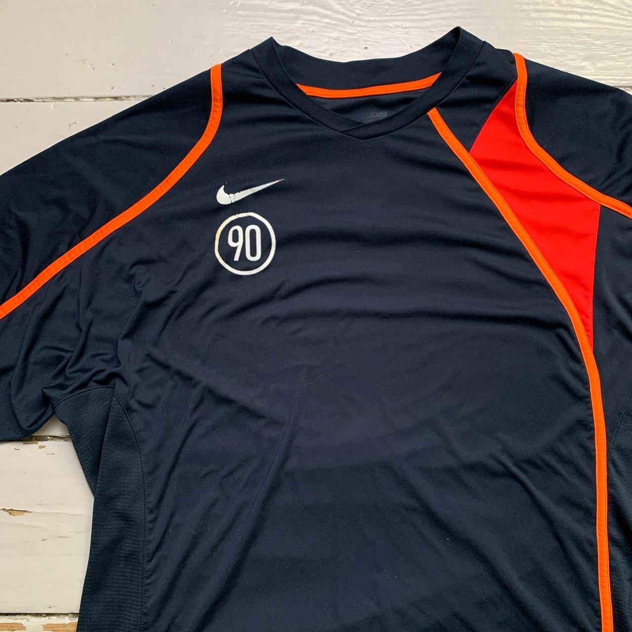 Nike Vintage Total 90 Football Jersey Navy and Orange