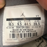 Jordan 1 Mid Black Particle Grey and Red (UK 9.5)
