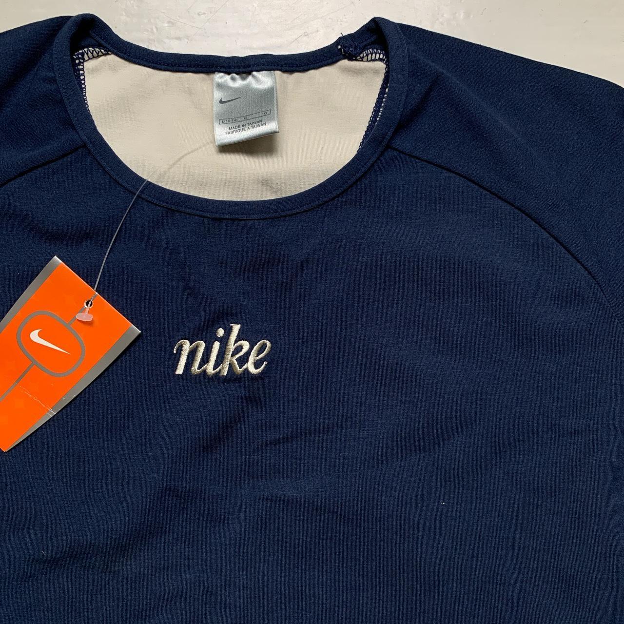 Nike Vintage Spellout Crop Navy Womens T Shirt