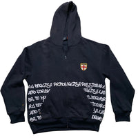 England Football Vintage Graffiti Navy and White Hoodie (M)