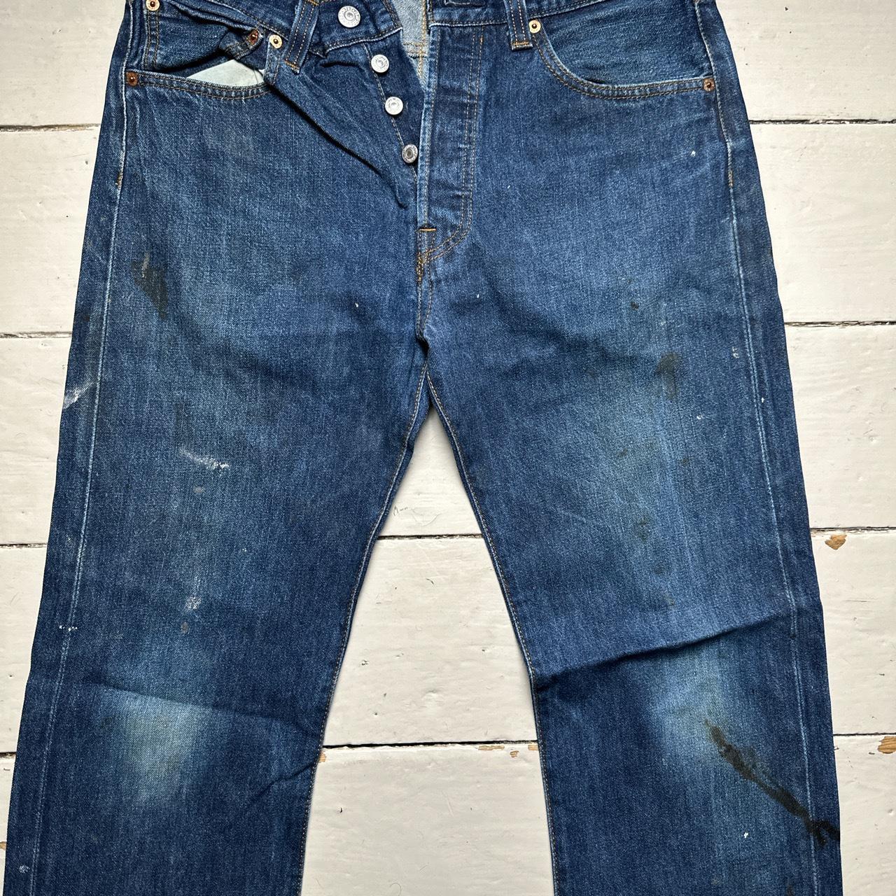 Levis 501 Vintage Navy Distressed Jeans