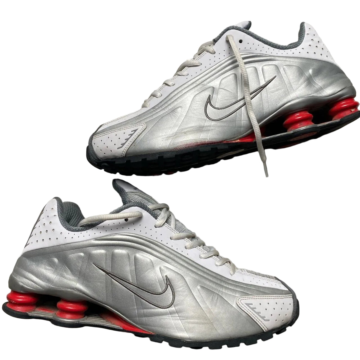 Silver R Shox R4 Nike Shox R4 Silver White and Red OG – Wear Garson