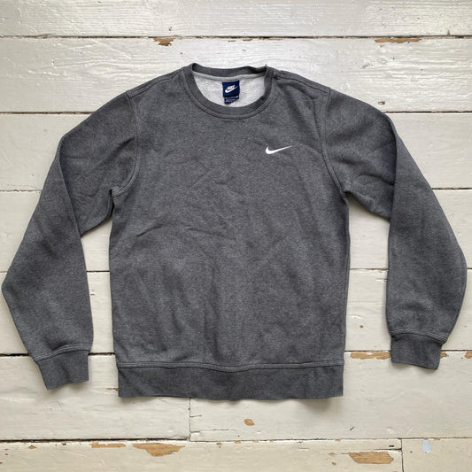 Nike Swoosh Grey and White Jumper