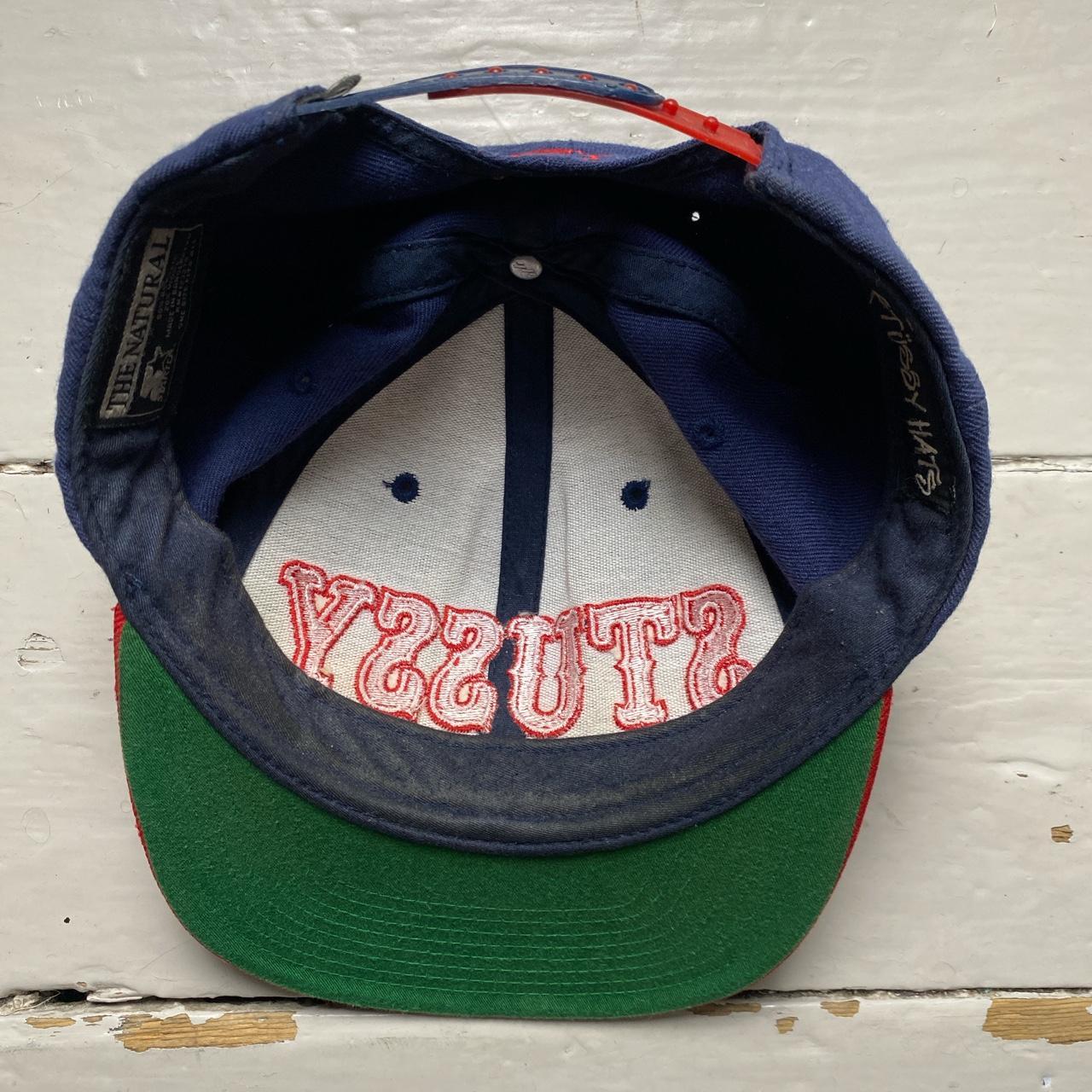 Stussy Vintage Green Brim Navy and Red Circus Snapback Cap