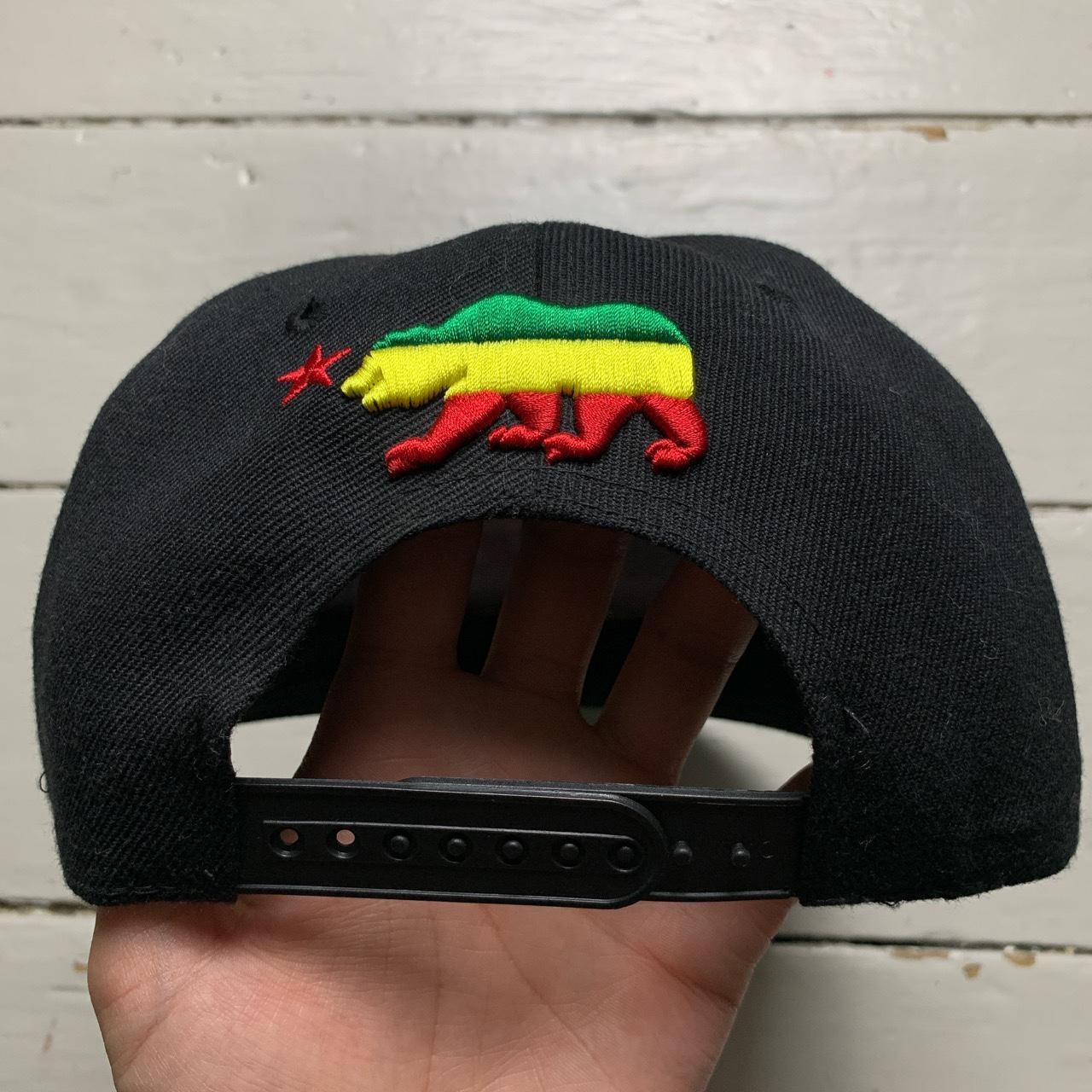 California Republic Black Rasta and Green Snapback Cap