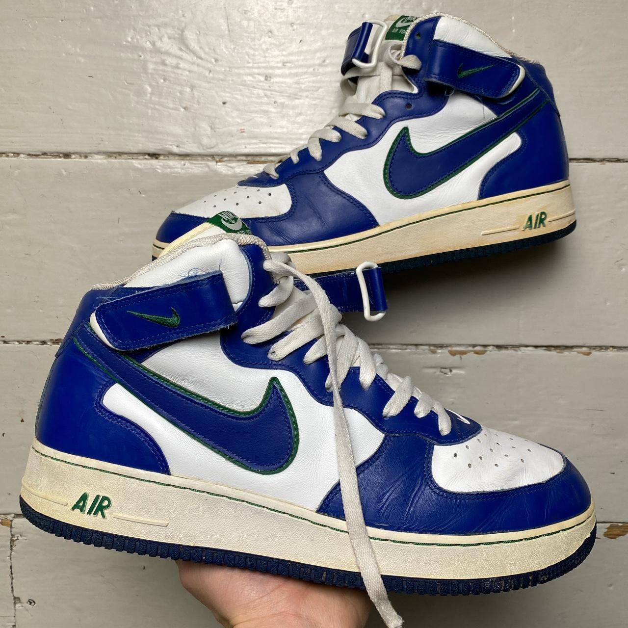 Nike Air Force 1 Mid Royal White Blue and Green Vintage 2004