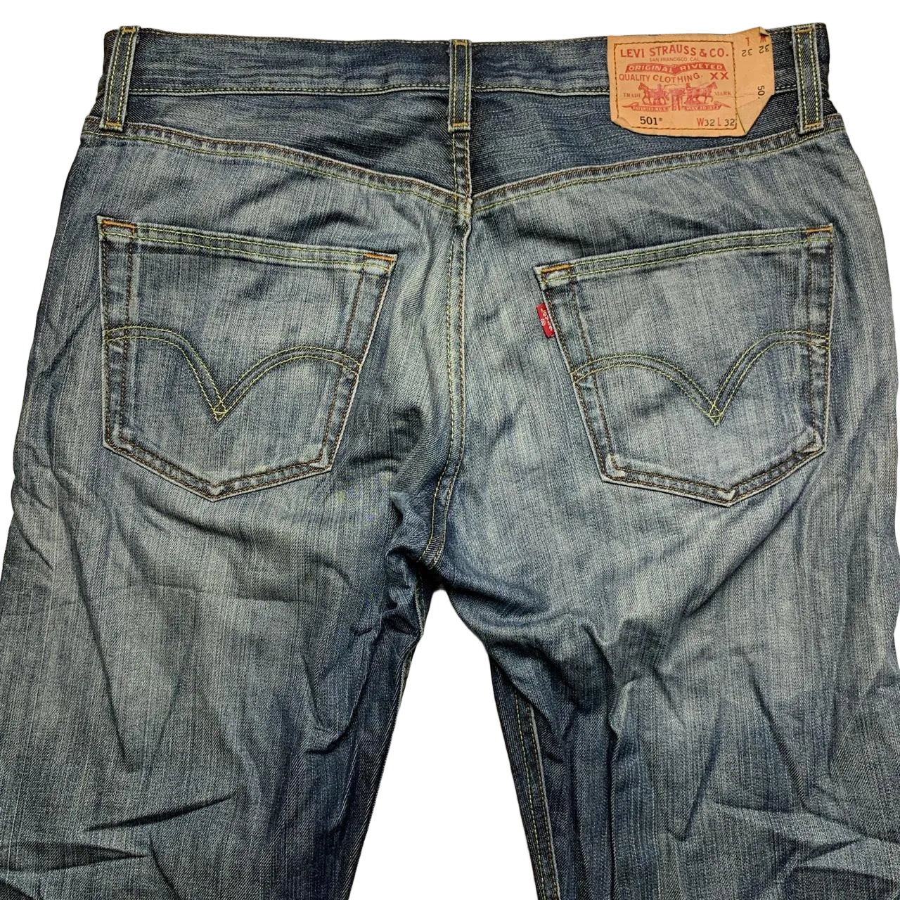Levis Stonewashed Blue Grey Jeans (32W)