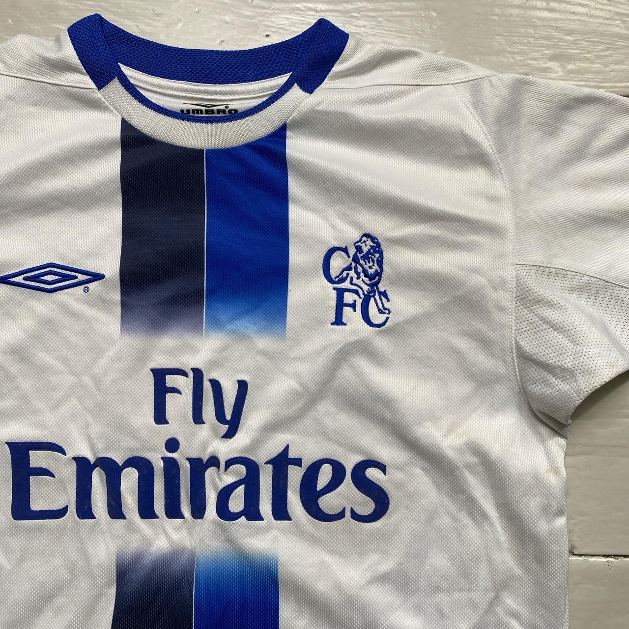 Chelsea Vintage Umbro Fly Emirates White 2003 Football Jersey