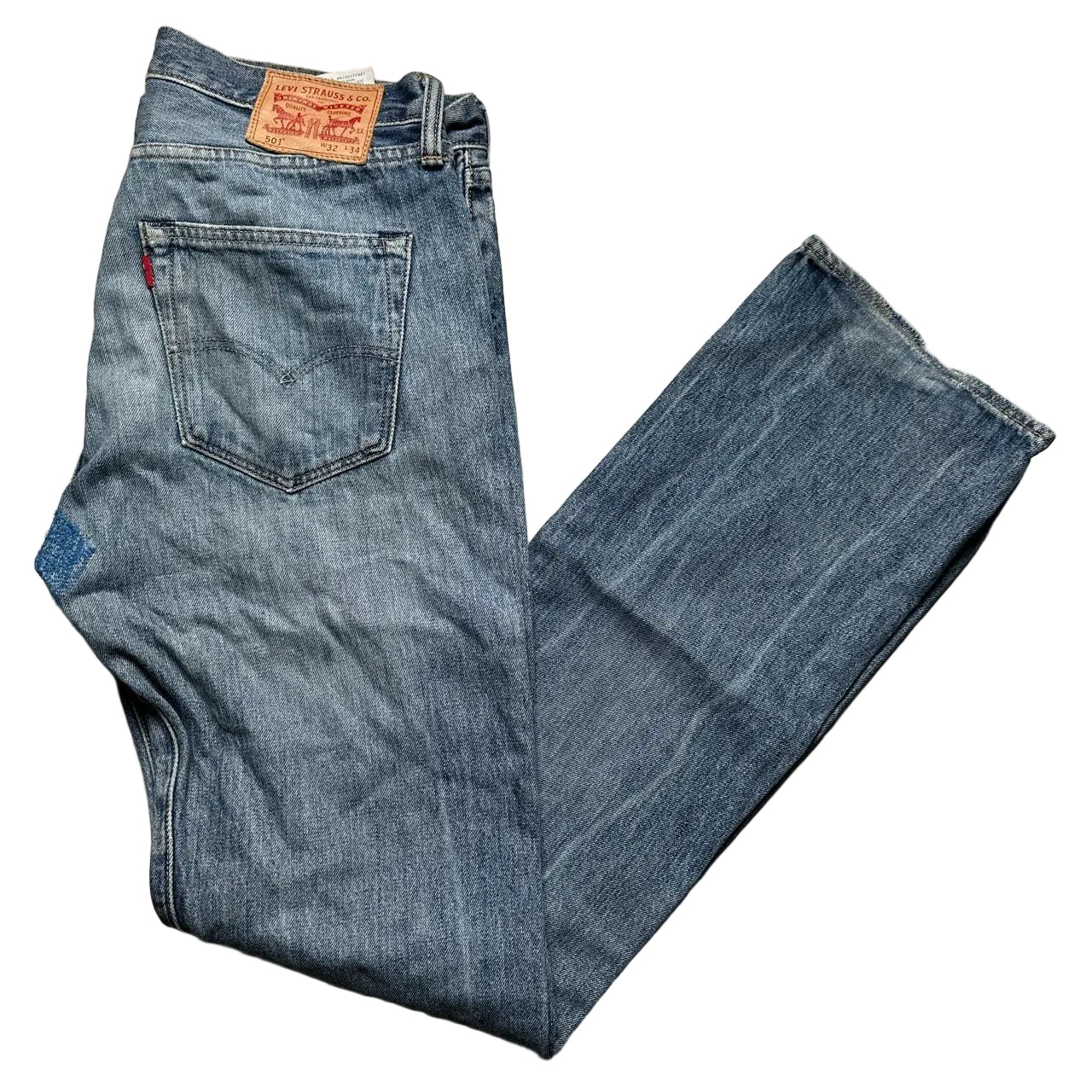 Levis 501 Light Blue Baggy Jeans (32W)