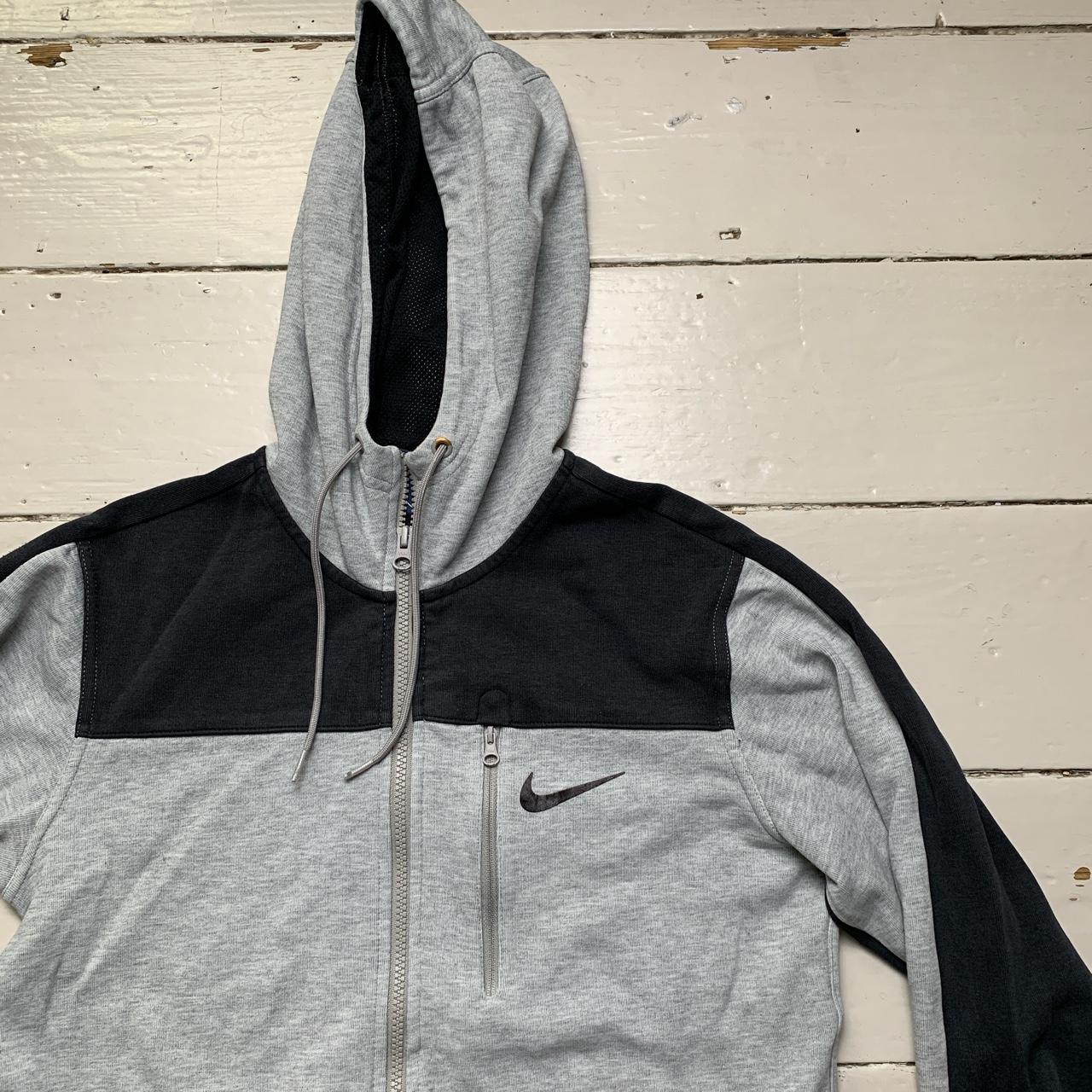 Nike Swoosh Grey and Black Hoodie