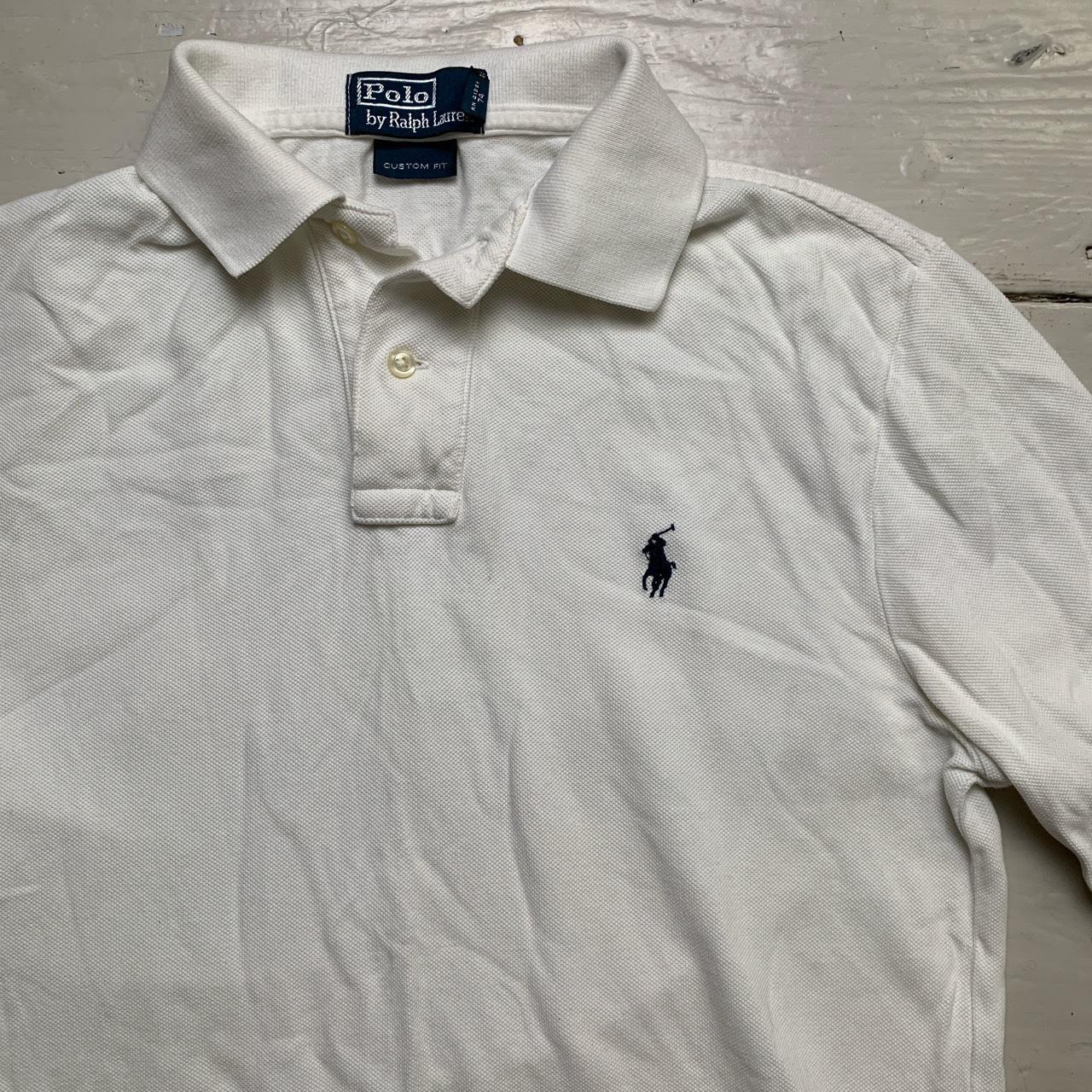 Polo Ralph Lauren White and Navy Polo Shirt