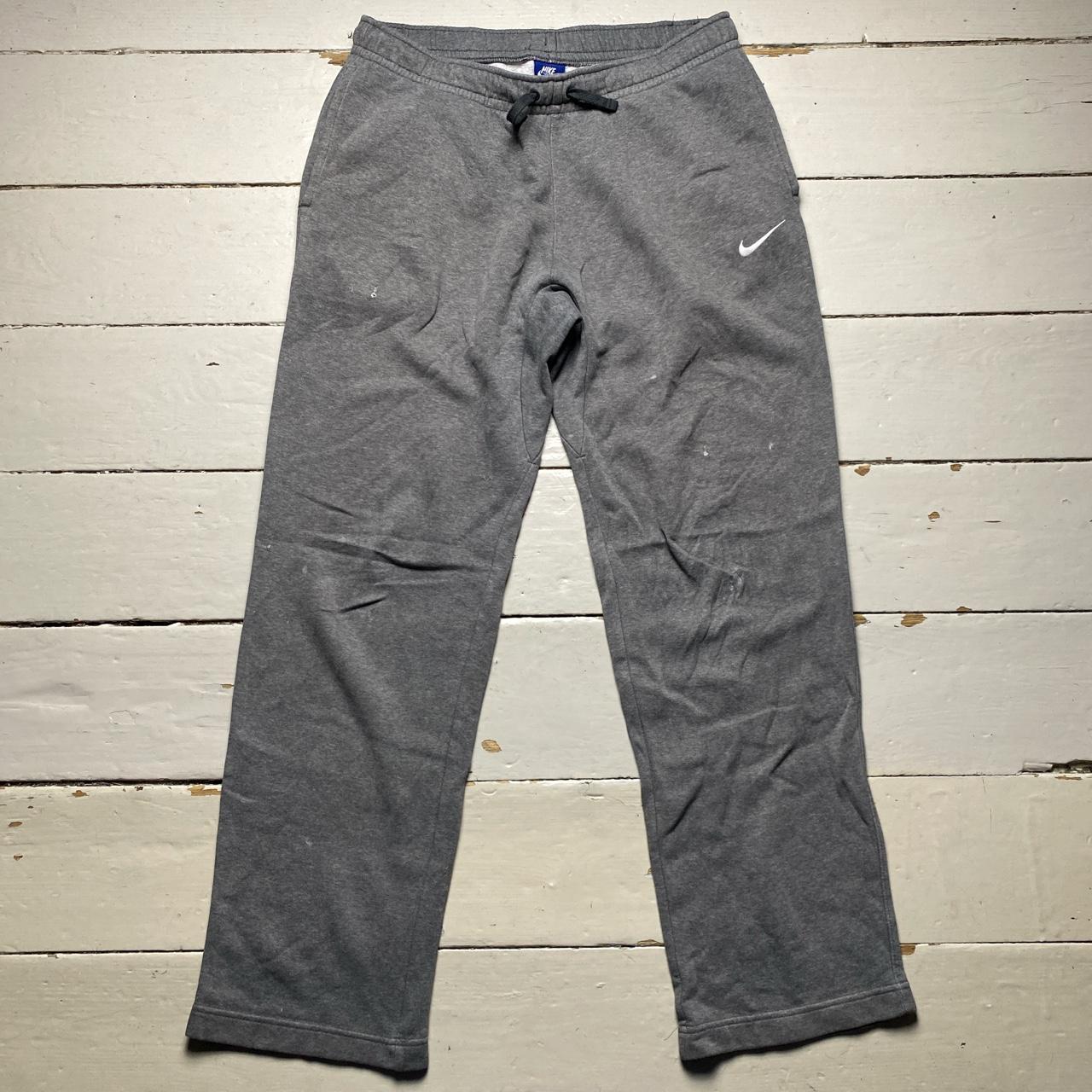 Nike Grey and White Swoosh Baggy Joggers Wear Garson