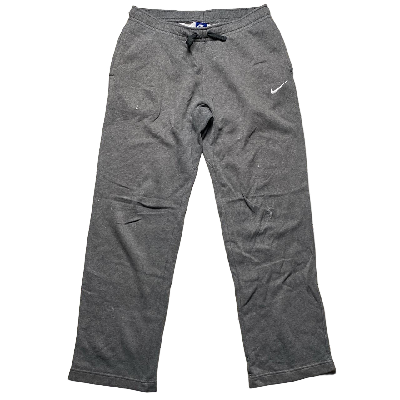 Nike Grey and White Swoosh Baggy Joggers (L)