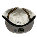 Detroit Tigers Vintage Monogram Cream and Brown Fitted Cap